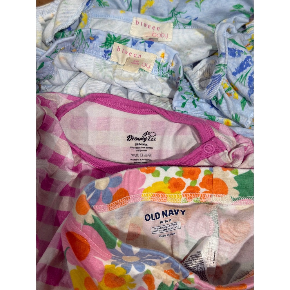B'TWEEN Old Navy Dreamy ZZZ Girls 18-24M Blue Pink Floral Gingham Bundle EUC - Picture 6 of 6